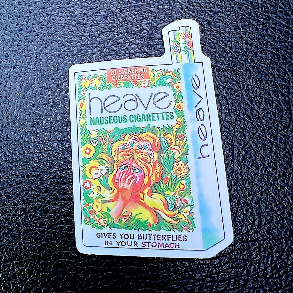 HEAVE Gross Crude Rude Blunt Brand Parody 80s 90s Blunt Funny Sticker